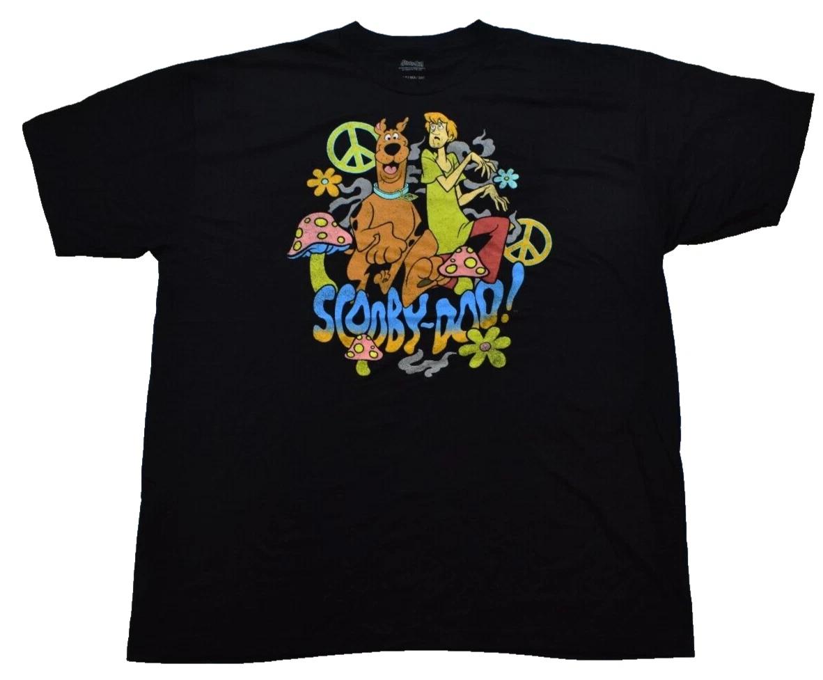 Scooby-Doo! Mens Big & Tall Scooby Shaggy Peace Mushrooms Flowers Shirt New 3XLT XL