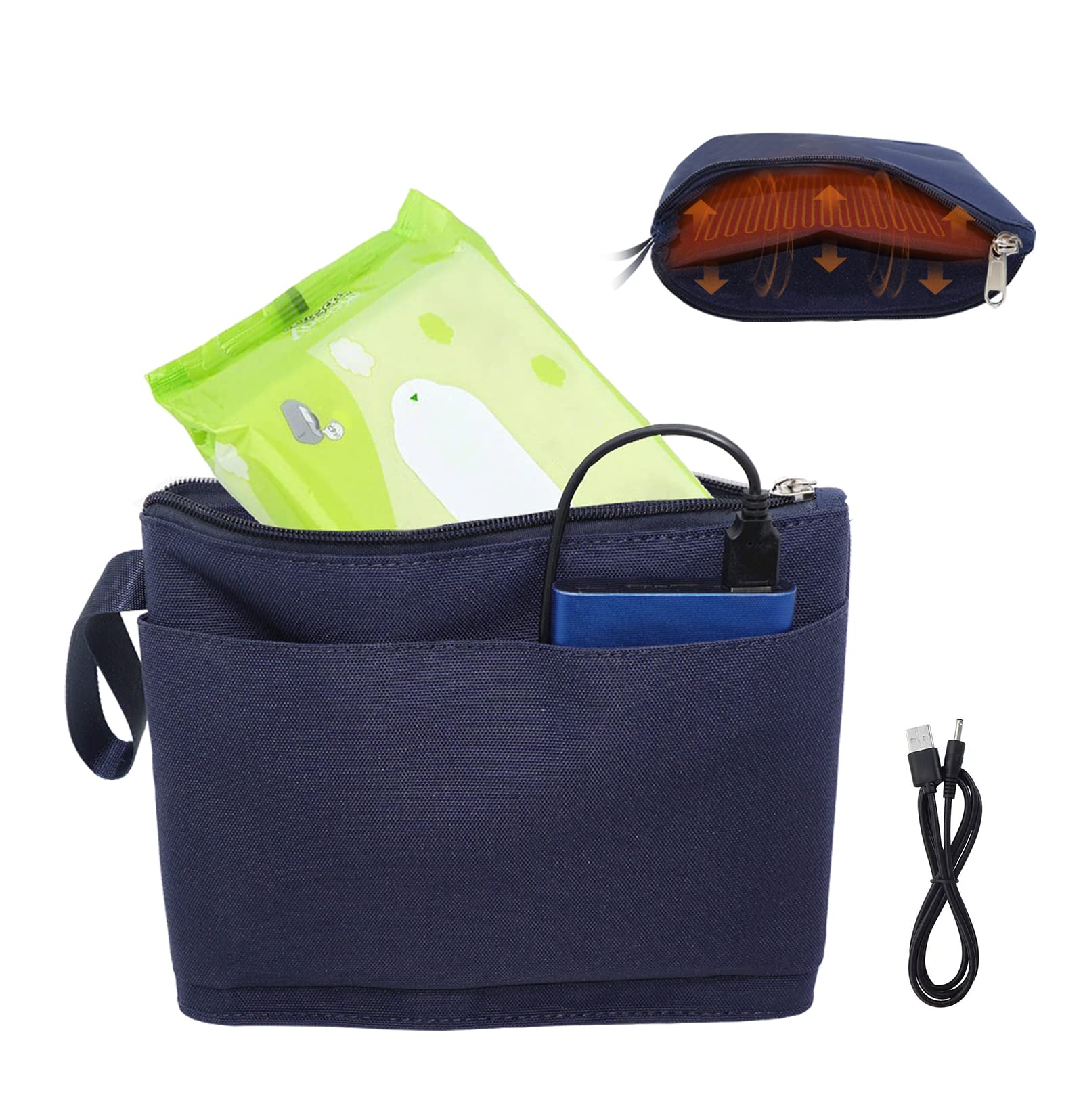 

ZenCT Изолированный подогреватель салфеток Портативный с USB Поддерживает влажные и мокрые салфетки Идеально подходит для улицы Темно-синий Подогреватель, Порт, Энергосберегающий, Подгузники, Салфетки,