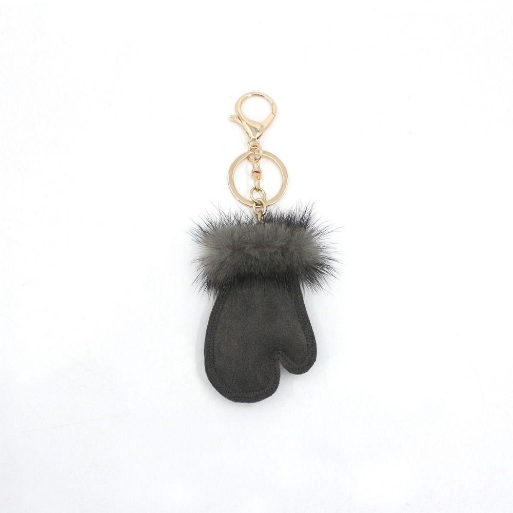 Snow Pu Leather Pendant Fluffy Winter Plush Keyring Fashion Bag Pendant Gifts