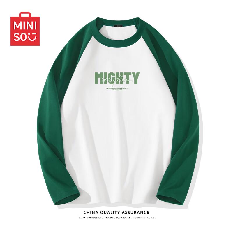 MINISO Men s Colorblock Pure Cotton Long Sleeve T-Shirt L