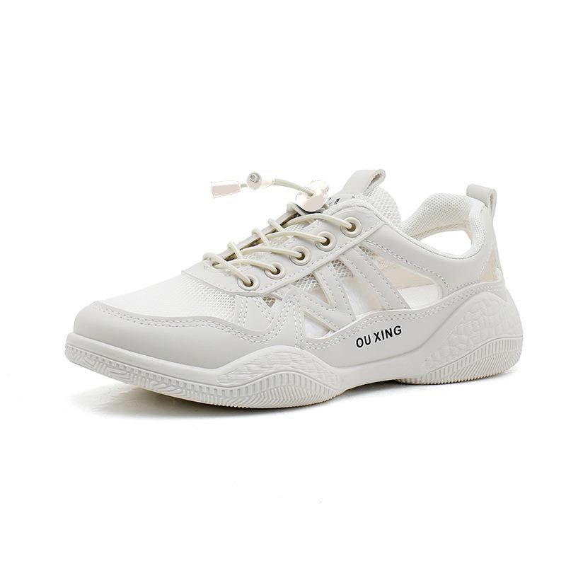 2025Women's Designer Sandals Summer Breathable Hollow Women Casual Beach Shoes Metal Decorative Transparent Women Shoes Sneakers