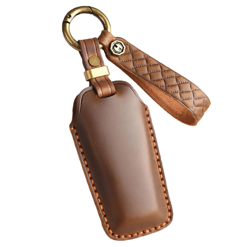 Handmade Retro Leather Key Cover for Volkswagen CC and Magotan