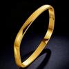 European Simple Smooth Buckle Stainless Steel Bracelet, 8mm Wide, No Logo, Cool Style for Couples