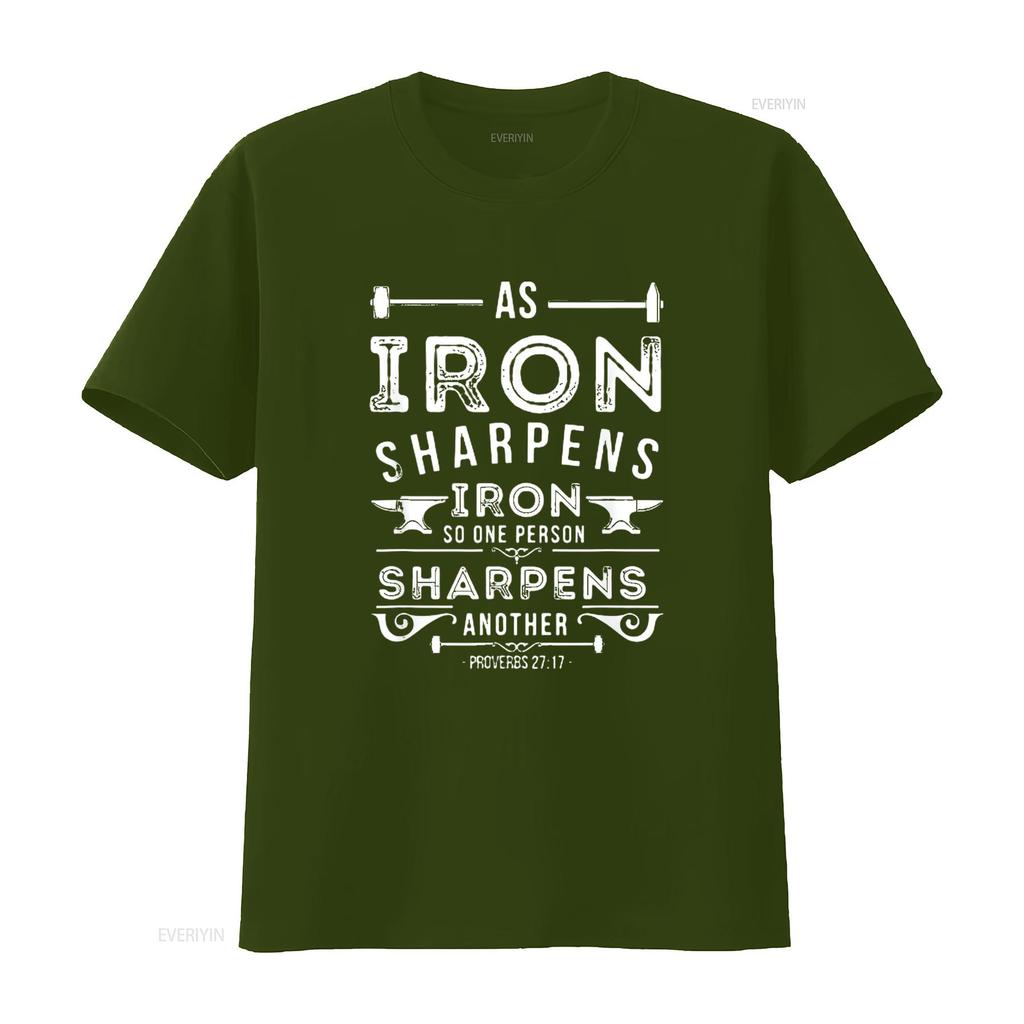 Mens As Iron Sharpens Bible Verses Scripture T Shirt Black X Large Vintage Washed Versatile Stretched Comfortable Streetwear