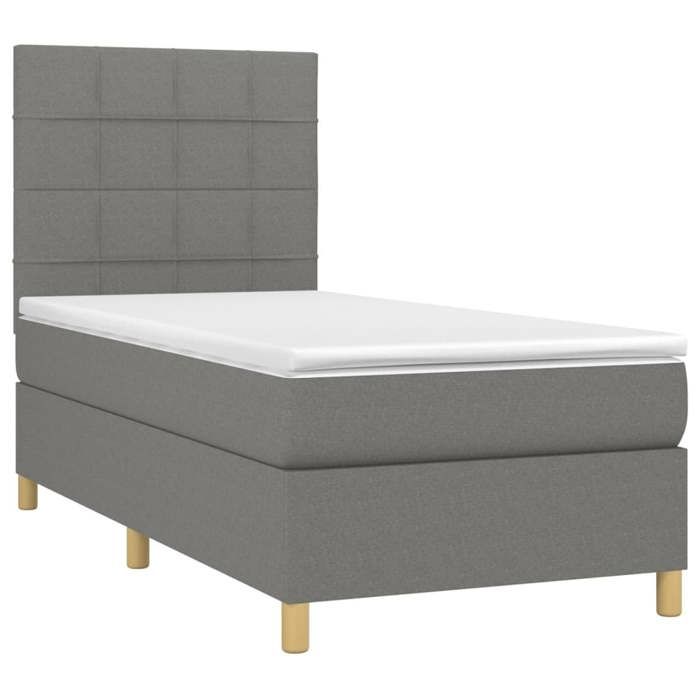 VidaXL Sommier à Lattes de Lit avec Matelas et LED, Lit Rembourré, Lit Simple, Lit Adulte de Chambre à Coucher Intérieur, 3135390