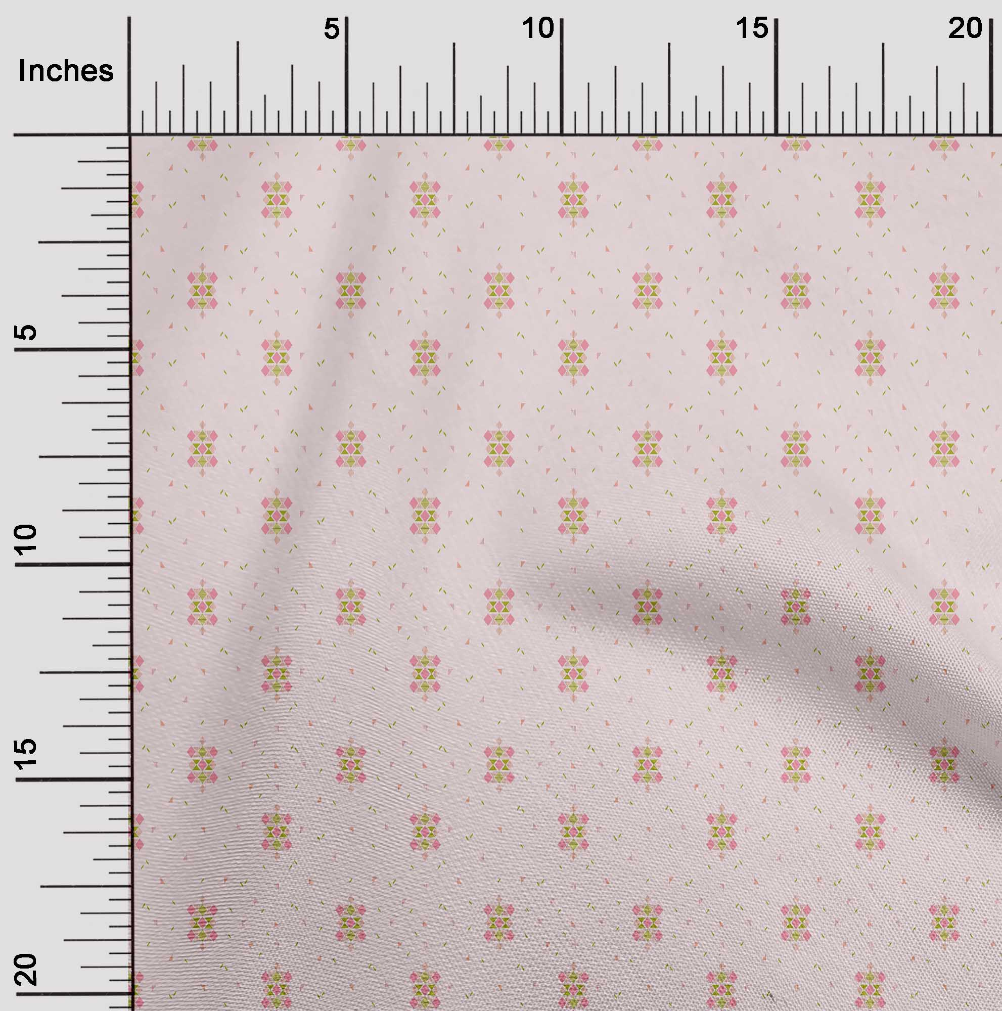 

oneOone Cotton Flex Fabric Diamond & Triangle Geometric A Printed Craft Fabric BTY 40 Inch 42 Inch Wide - Viscose Chiffon рожевий