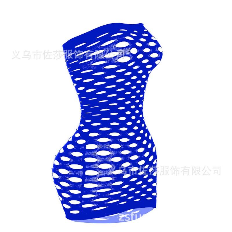 Sexy Lingerie Big Hole Hip Skirt Tube Top Sex Mesh Skirt Whole Body Hollow Transparent Round Hole Coat