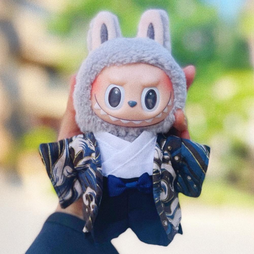 For 17cm Labubu Doll Clothes Fashion Clothes Kimono Doll Clothes Color Match Dresses Dolls Accessories Cute Decoration Little Clothes