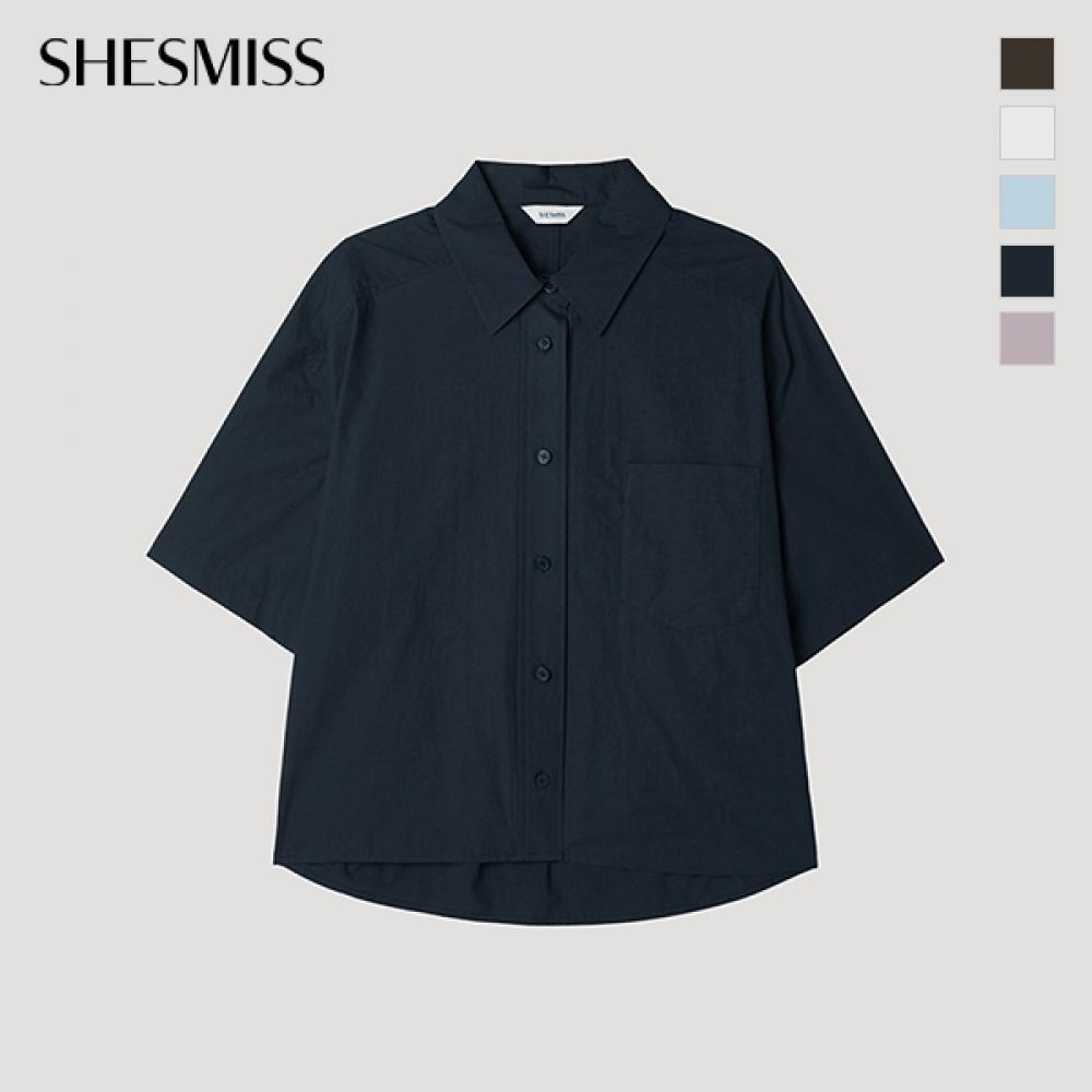 [She S miSS] Cotton Patch Pocket Short Sleeve Shirt SwwStp22050