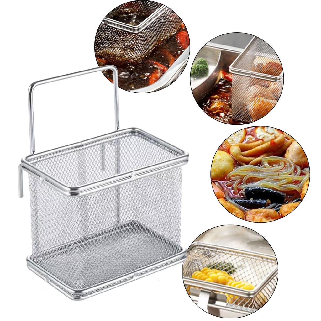 Stainless Steel Pasta Noodle Strainer Mesh Food Strainer for Rinsing Cooking