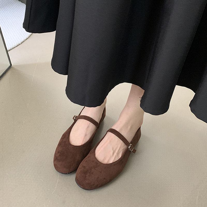 Fashion New 2025 Footwear Shallow Women Ballet Flats Dance Shoes Female Buckle Strap Fashion Round Toe Ladies Flats Mary Janes Shoes