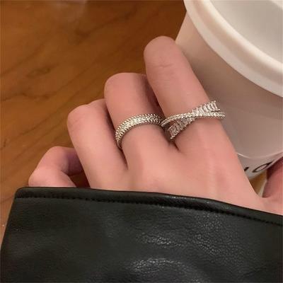 Cross Diamond Ring Women's Ins Wind Cold Wind Design Ring Jewelry