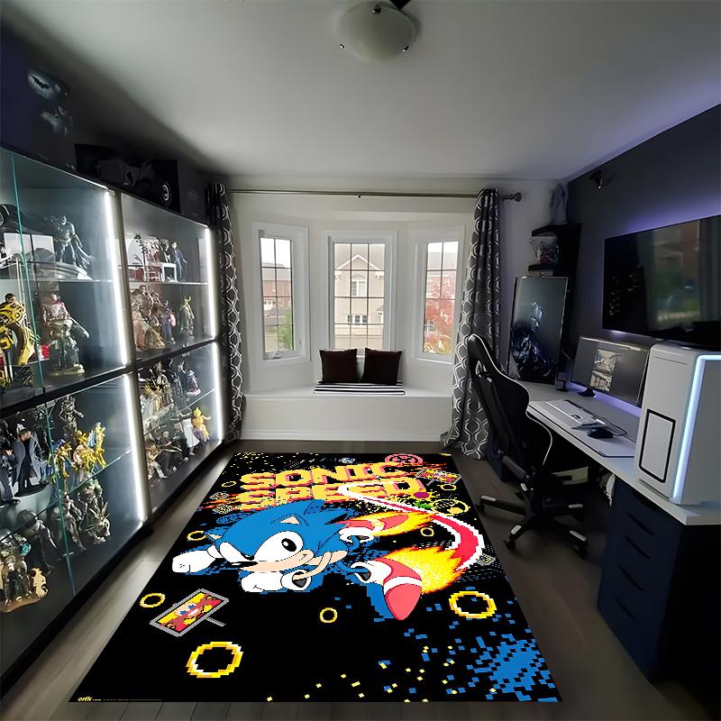 Sonic Printed Carpet, Rug for Office Chair Living Room Bedroom Kitchen Room Decor Gifts.