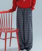 ANNEHEARTS Glen Check Wide Easy Pants_Navy
