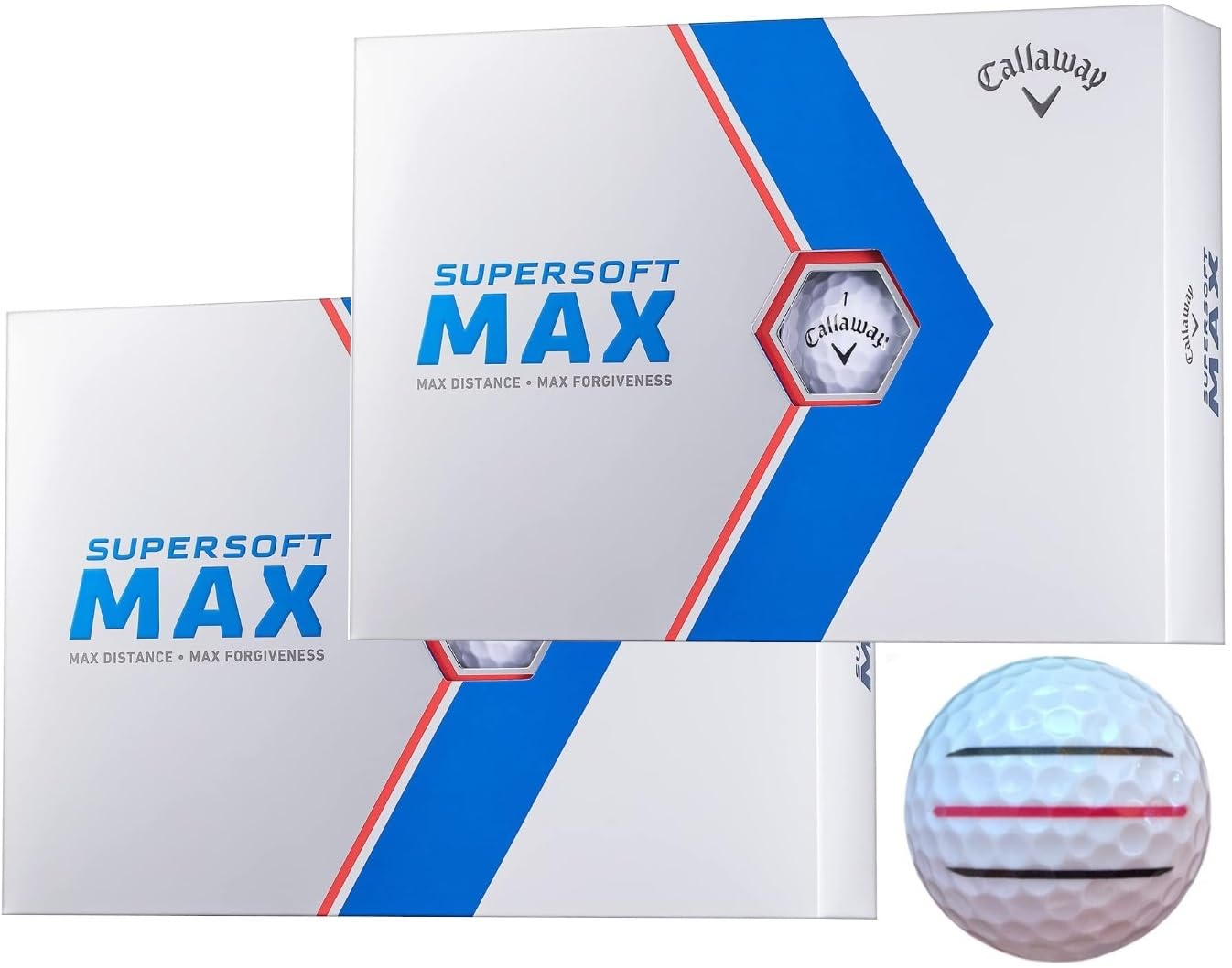 

Callaway SUPERSOFT MAX Golf 2023 Lined 2 3 [Happiraki_Golf Line] Balls, Model, (White, Dozen, Lines)