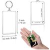 A34R 32PCS Acrylic Photo Frames Keychain Holder Photo Insert Blank Keyring For DIY Craft 2.2 X 3 Inch