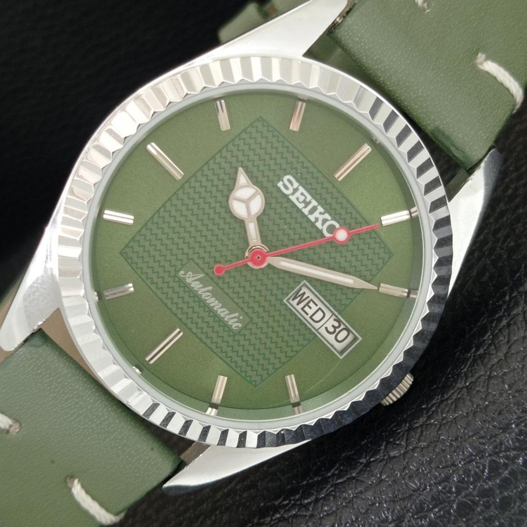 

JAPAN VINTAGE REFURBISHED SEIKO AUTOMATIC 6309A MENS GREEN DIAL WATCH a443153-1