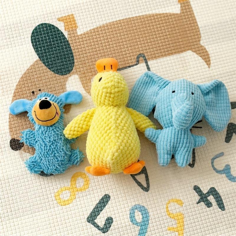 Cute Interactive Plush Toy Ultra Fine Fiber Ball Squeaks Safe and Bite Resistant Suitable for Small and Medium-sized Dogs To Accompany Grinding Toys