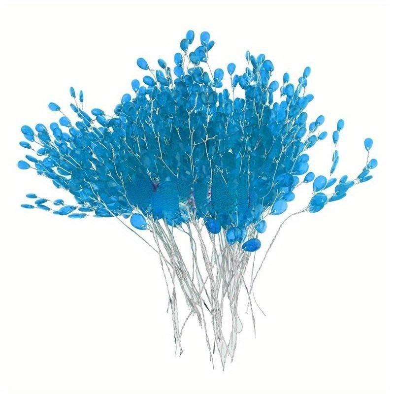 1 pachet de 50 de frigarui de picături de apă plate din acrilic pentru nuntă, accesorii pentru bricolaj pentru flori din sârmă de aluminiu Trident, accesorii pentru păr, materiale pentru coroană