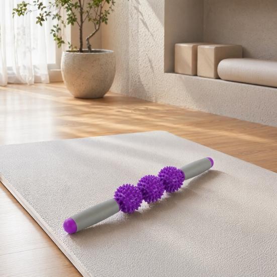 Massage-Rollenstab mit 3/5 Noppenbällen, Faszien-Muskel-Cellulite Tiefengewebs-Massagegerät, Massagegerät für Muskelkater, Nacken, Bein, Rücken
