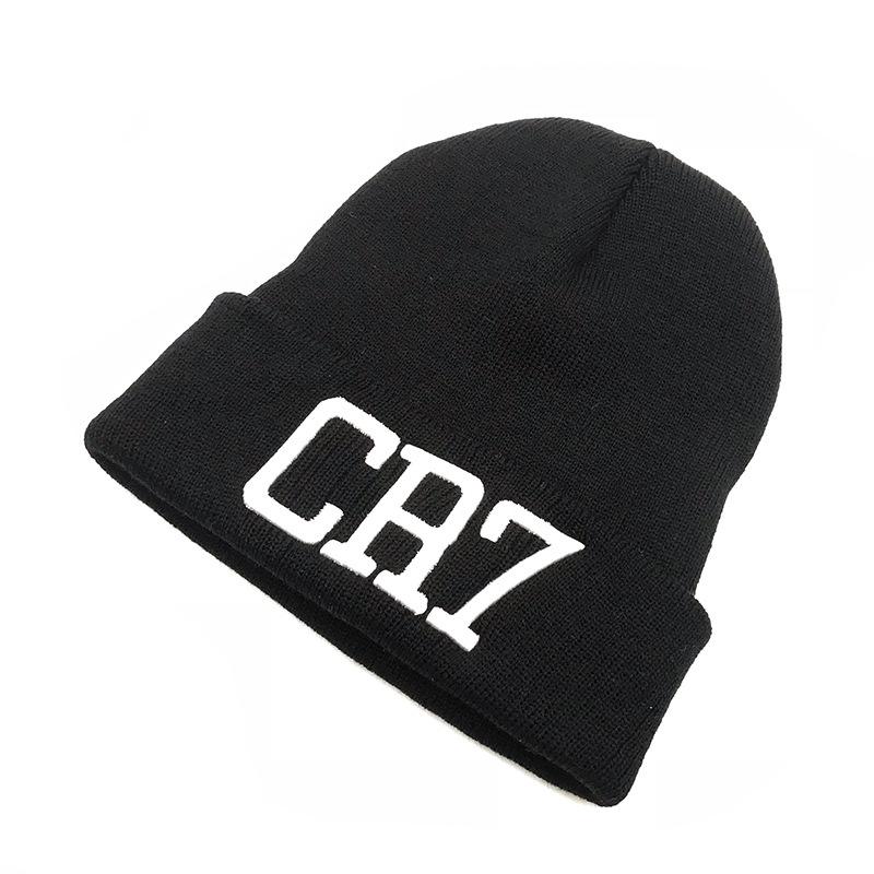 Warm Outdoor Knitted Plush Hat Cristiano Ronaldo CR7 Hats Embroidery Football Cap Cosplay Cr7 Unisex Accessories Party
