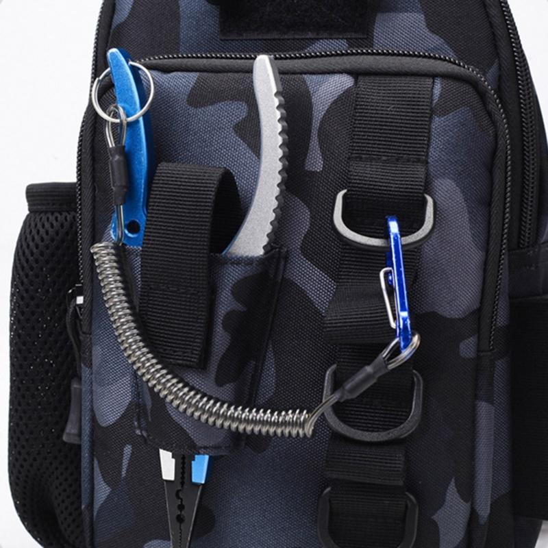 Fishing Tackle Storage Shoulder Bag Outdoor Fishing Shoulder Pack Comfortable Fishing Gear Carrying Bag with Rod Stand