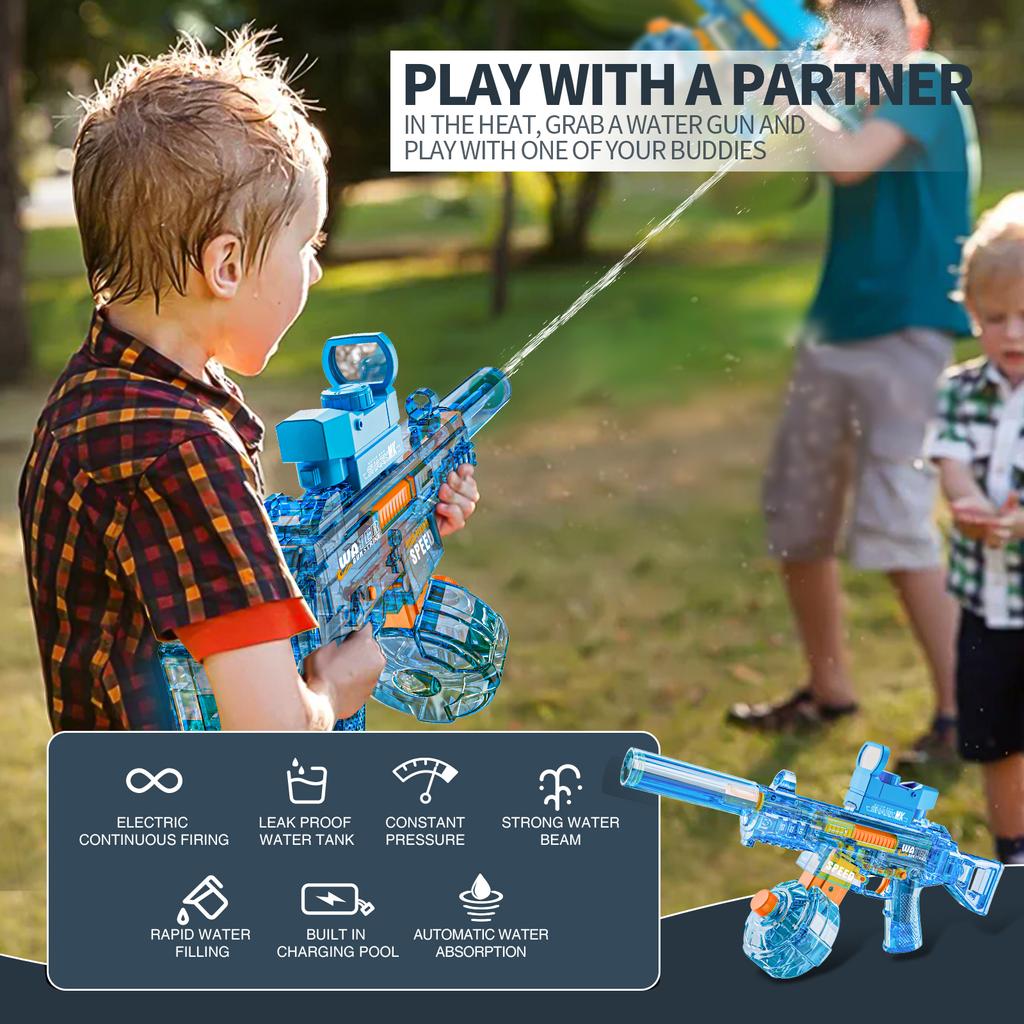 UMP45 Electric Water Guns For Adults Powerful Squirt Automatic Water Suction Water Blasters Summer  Beach Toy For Kids Gift