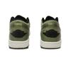 Jordan Air Jordan 1 Slip Resistant Abrasion Resistant Low Top Vintage Basketball Shoes Unisex Black White Green 553558-092(Team188-)