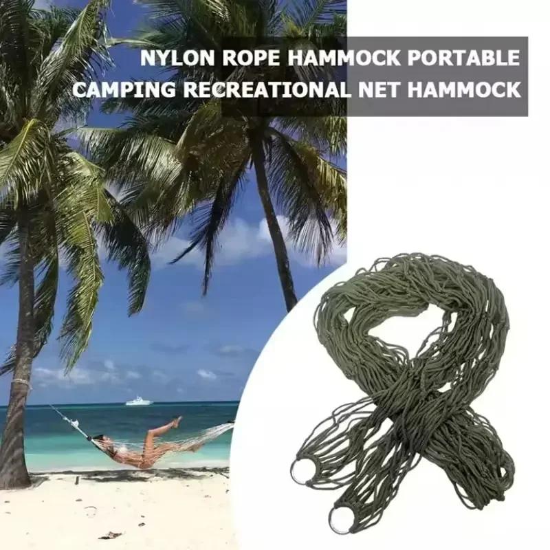 Portable Garden Outdoor Thickened Nylon Rope Hammock Indoor Mesh Hammock Portable Simple Hammock Swing Chair
