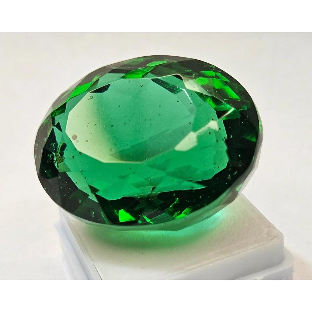 Oval Cut Green Color Colombian Emerald 60 Ct Fabulous Certified Loose Gemstone