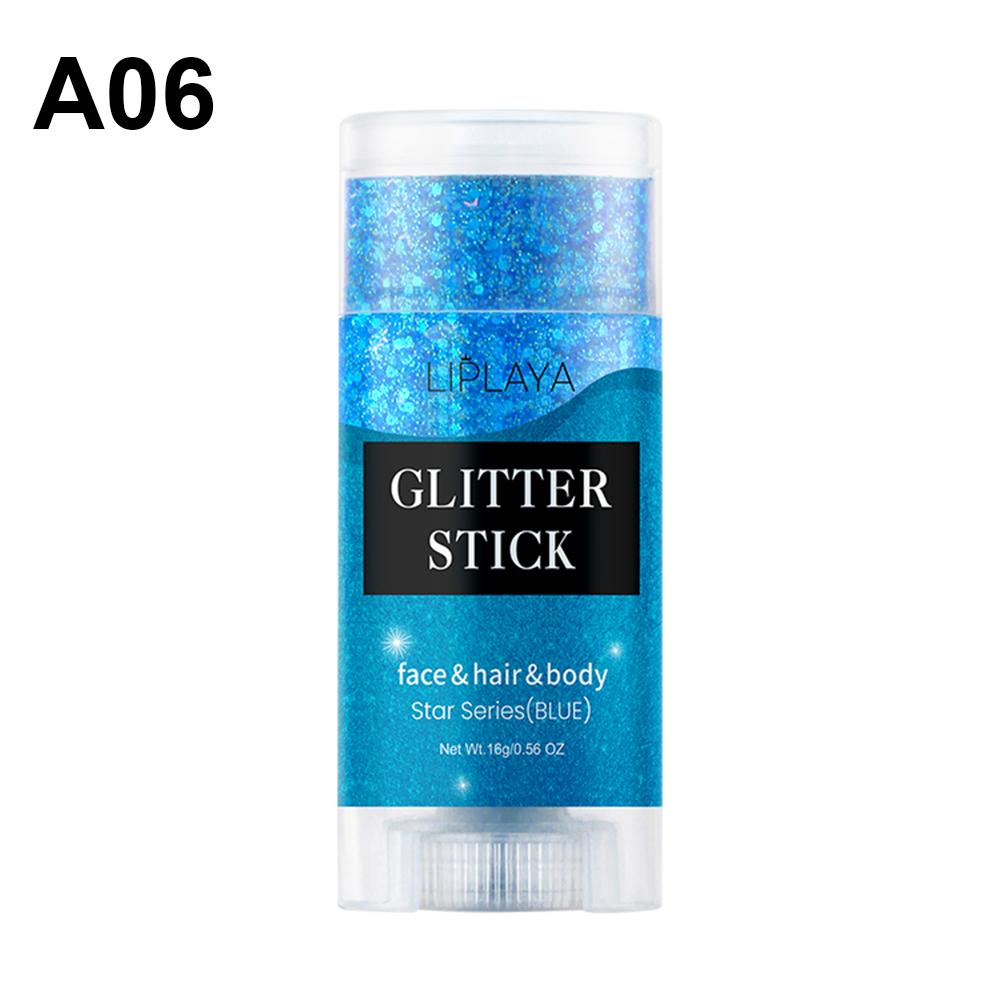 9 Colors Party Glitter Stick, Rotating Mermaid Face Glitter Stick, Rainbow Glitter for Face/Body/Hair/Eye, Washable Glitter-16g