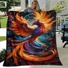 1pc Colorful Phoenix Feather Design Blanket - Home Office Outdoor Gift