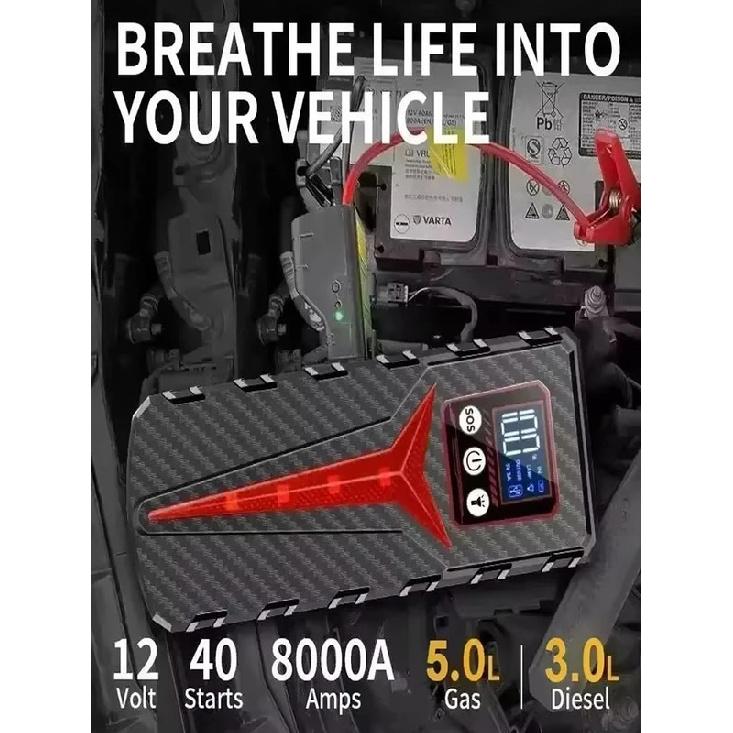 New 229800mAh Car Jump Starter Portable Power Bank Battery Starter 12V Gas and Diesel Vehicles Emergency Booster Assecories