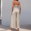 Women's Fashion Casual Summer Spring Colour Block Print Sleeveless High Waist Trousers Jumpsuits & Rompers