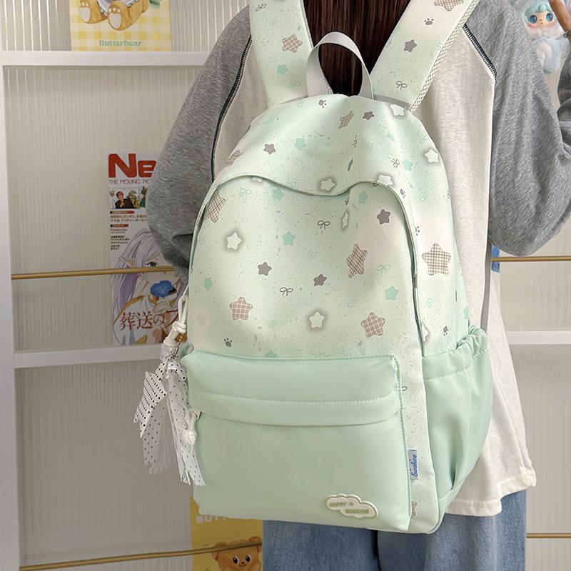 Schoolbag schoolbag junior high school high school Korean light small fresh backpack large capacity cute girl print college style backpack
