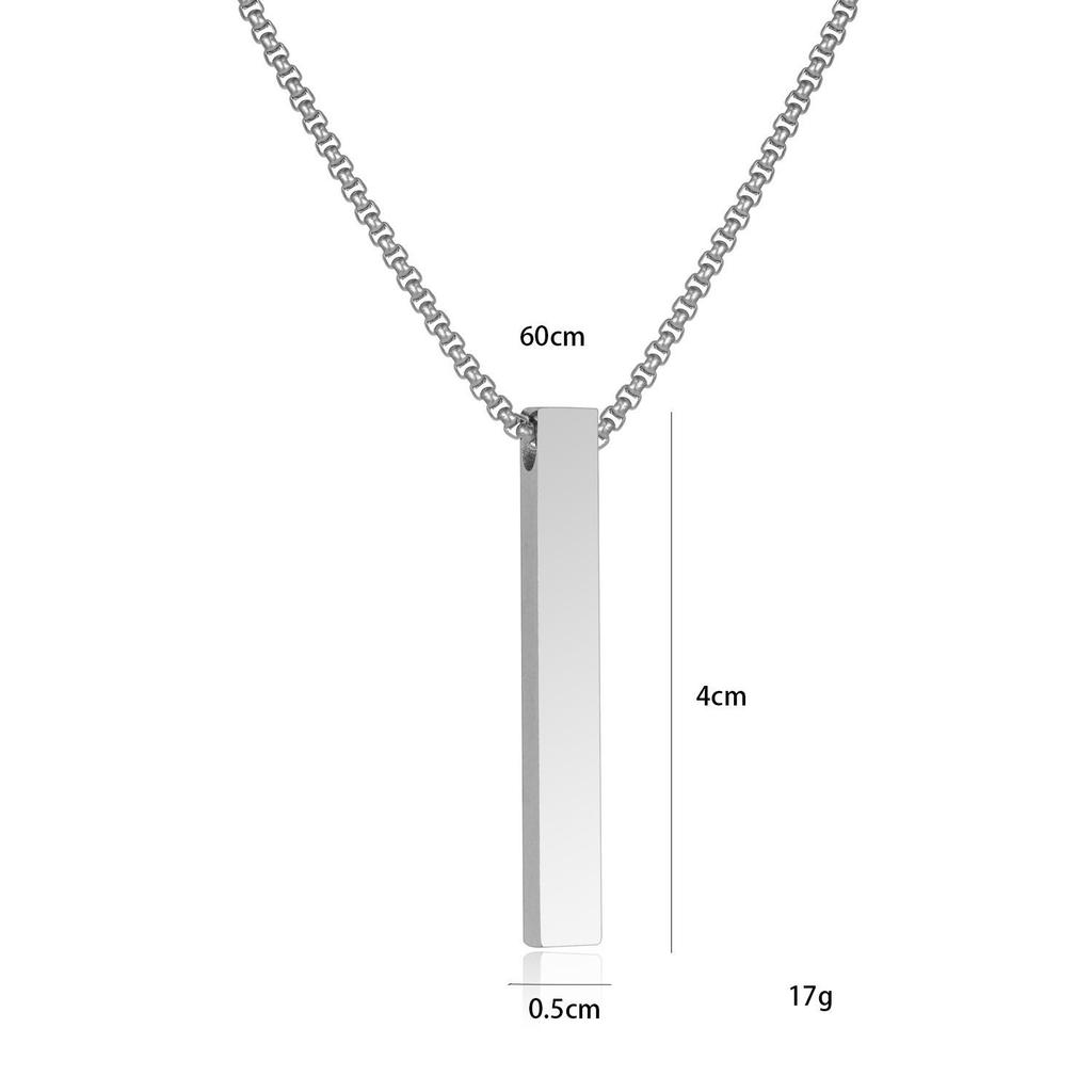 Elegant Square Mirror Stainless Steel Couple Necklace 2024
