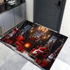3D Kalėdinė scena Durų kilimėlis su Kalėdų Senelio ir Sniego senio raštais Grindų kilimėlis namų įėjimui Dekoravimas šventinei atmosferai