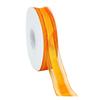 2.5cm Width Organza Ribbon Silver Edge Offset Printing Gold Edged Ribbon Glitter Tulle 45 Yards Length Lurex Ribbon