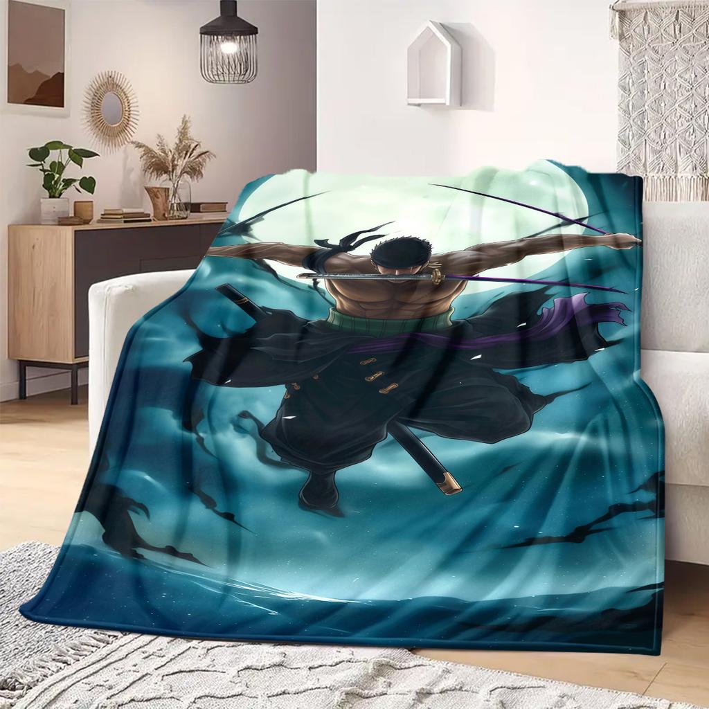 Roronoa Zoro Print Blanket Warm Comfortable Flannel Blanket Suitable for Bedrooms,Sofas, Beds,Chairs,Travel -QIAO123