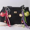 1 Piece Leather Apple Backpack Pendant Diy Decoration Creative Weaving Rope Fruit Keychain Bag Accessories