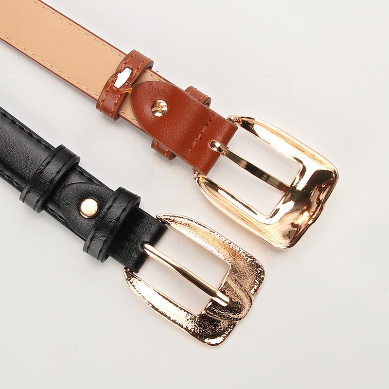 Minimalist Pu Leather Belt For Women With Alloy Pin Buckle Casual Office Style