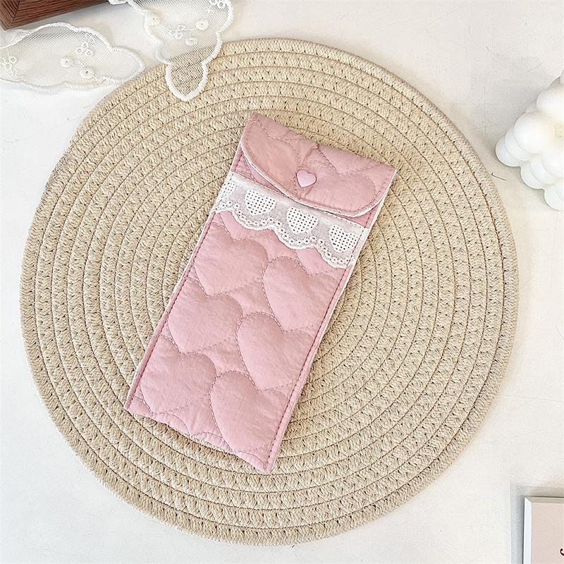 

Однотонный чехол для очков в стиле Ins, кошелек для монет, чехол для хранения солнцезащитных очков, стеганый, с любовью, защита от царапин, портативная сумка для губной помады розовый