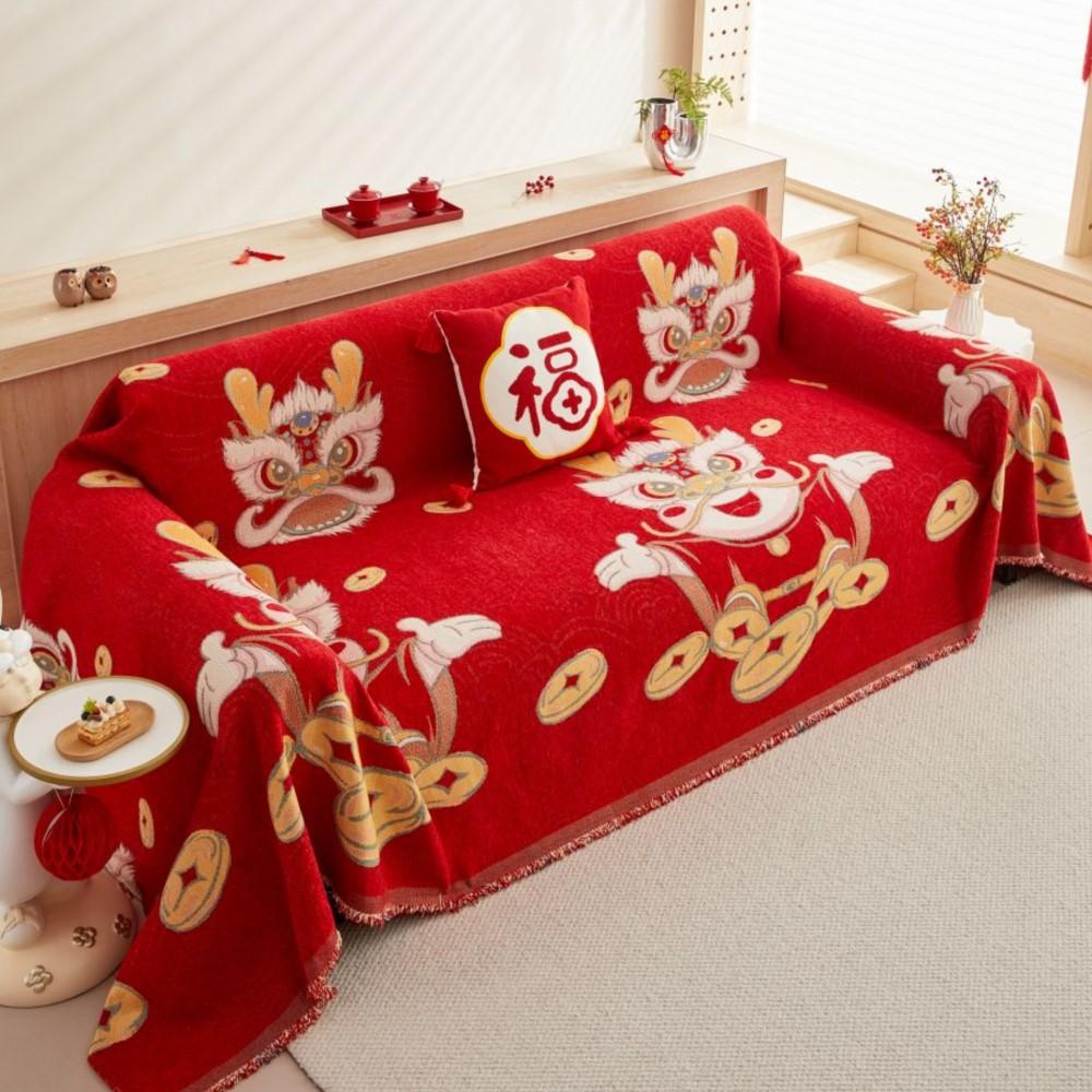 Chinese Style Wedding Sofa Cover for Living Room Sofa Mat Non-Slip Couch Slipcover Towel Protector Decor Cloth Sofa Sofa Cushion