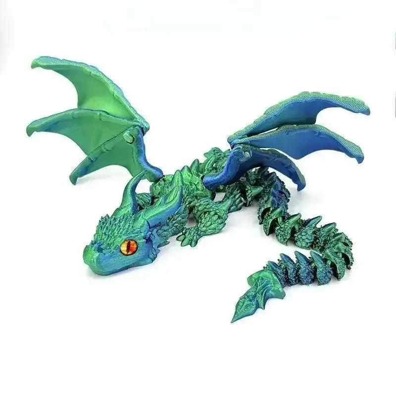 30cm Creative 3d Printed Dragon Statue With Wings Resin Art Decoration Dragon Home Office Desktop Decoration Decoration