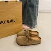 Baotou flat-soled half-slippers women wear platform shoes new spring and summer one-pedal lazy shoes