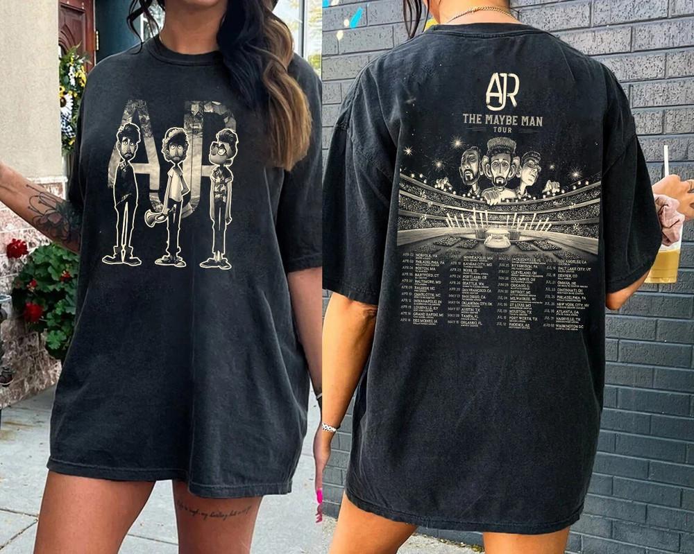 

Ajr the Maybe Man Tour 2024 Classic Black All Size Tee Shirt HH130 Unisex T-Shirt XXXL