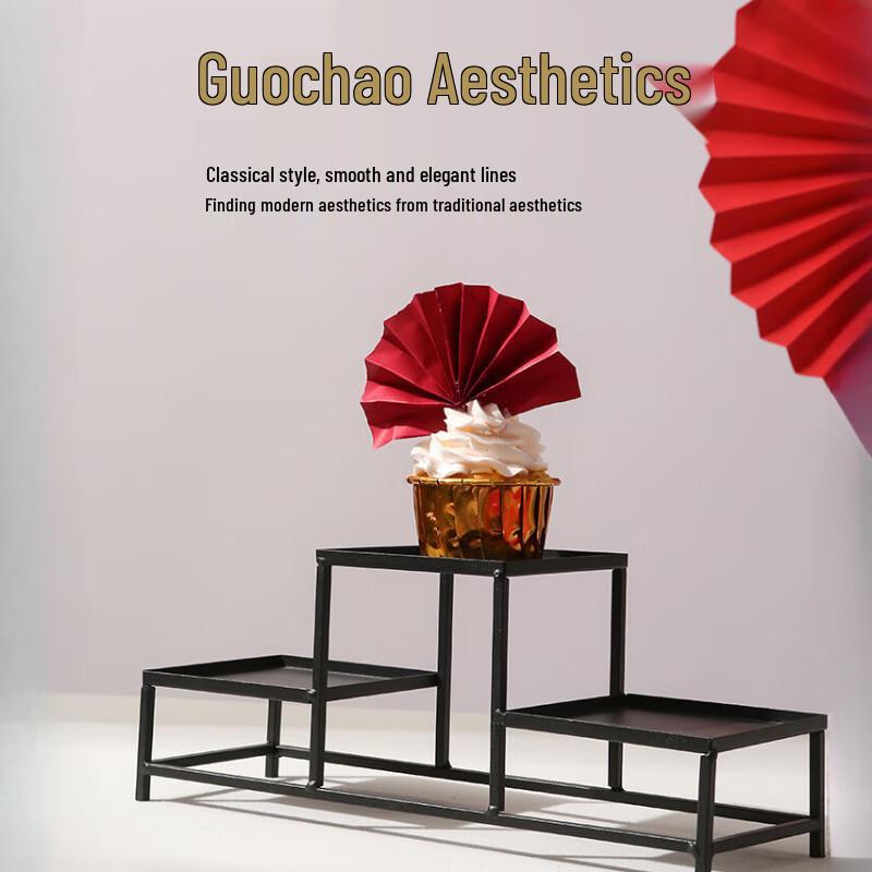 New Chinese Style Iron Art Dessert Display Stand Set