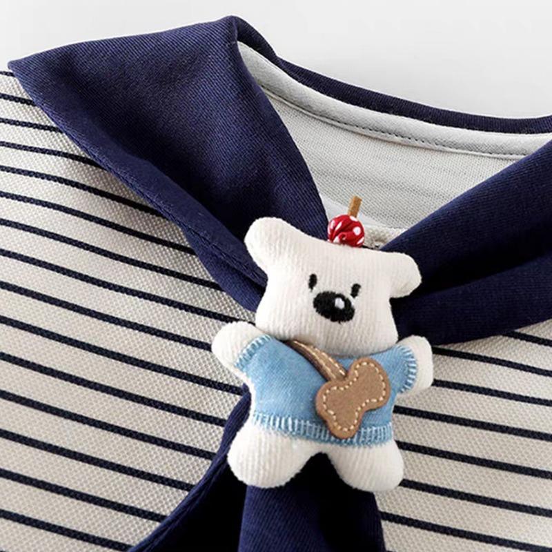 Navy Collar Newborn Unisex Baby Romper Fall Cute Soft Outfit