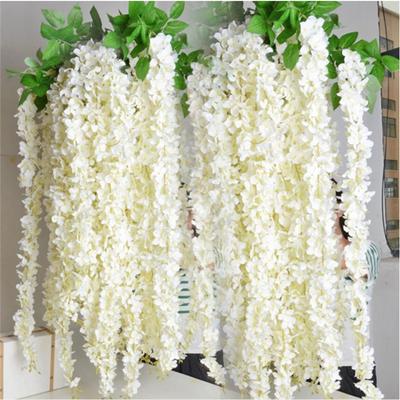 Simulation Hydrangea Rattan  Wisteria Flower Decoration Flower String Home Ceiling Fake Flower Wedding Hanging Violet Wall Hanging