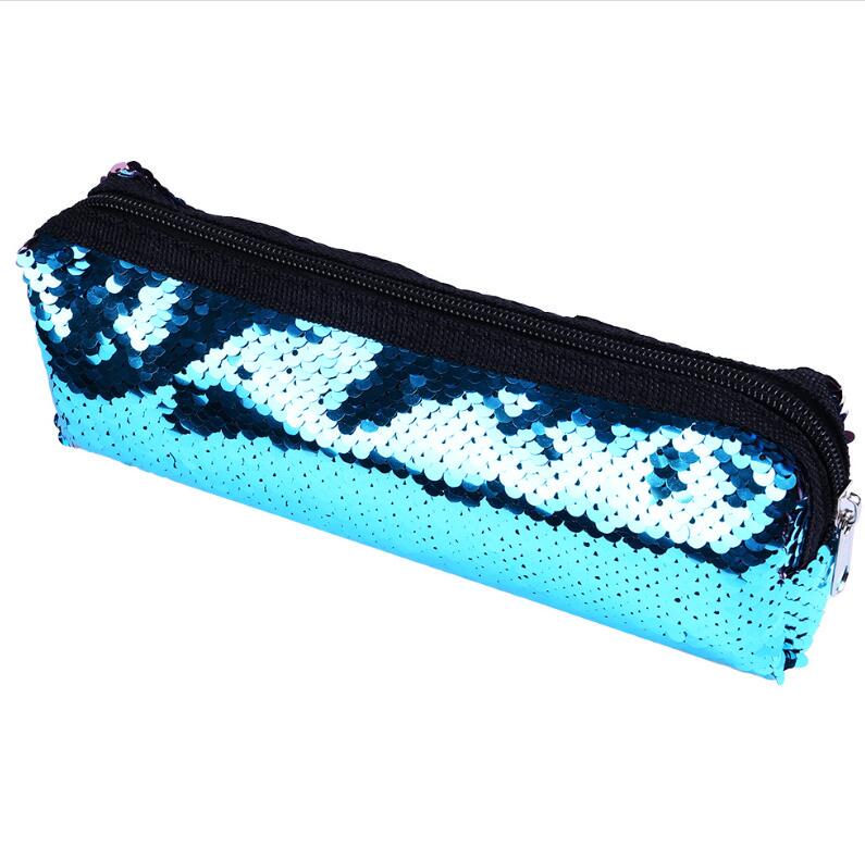 Унисекс модная высококачественная двухцветная сумочка с блестками косметичка косметичка женские сумки-карандаши синий